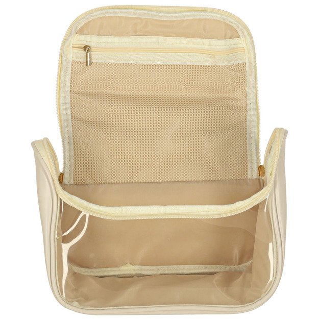 Kelioninis kosmetikos dėklas-organizatorius smėlio spalvos