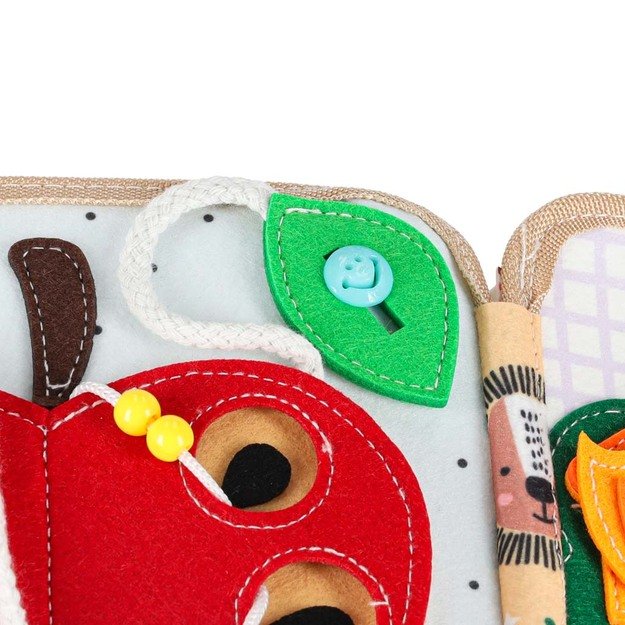 Sensorinė mokomoji 3D veltinio manipuliatyvi knygelė su judančiomis dalimis žirafa