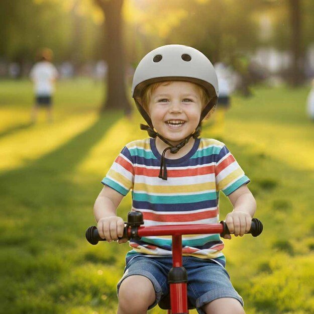 Trike Fix vaiki&scaron;kas dviratininko &scaron;almas reguliuojamas LED M 55-58cm tamsiai pilkas