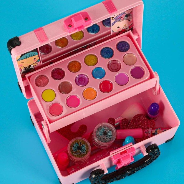 Makiažo ir nagų rinkinys makiažo kosmetika &scaron;e&scaron;ėliai lakai lagaminas