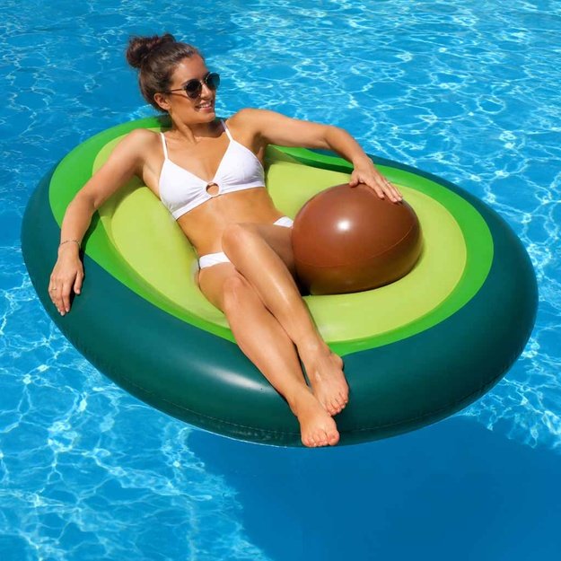Pripučiamas plaukimo čiužinys su avokado kamuoliu su sėklomis 150 cm XL
