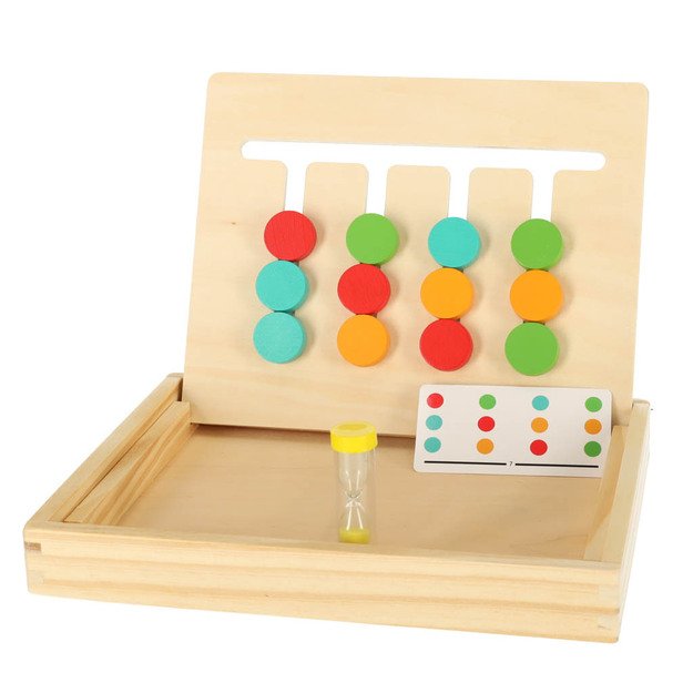 Medinis mokomasis žaislas rungtynių spalvų dėžutė