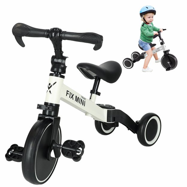 Trike Fix Mini krosinis triratukas 3in1 su pedalais baltas