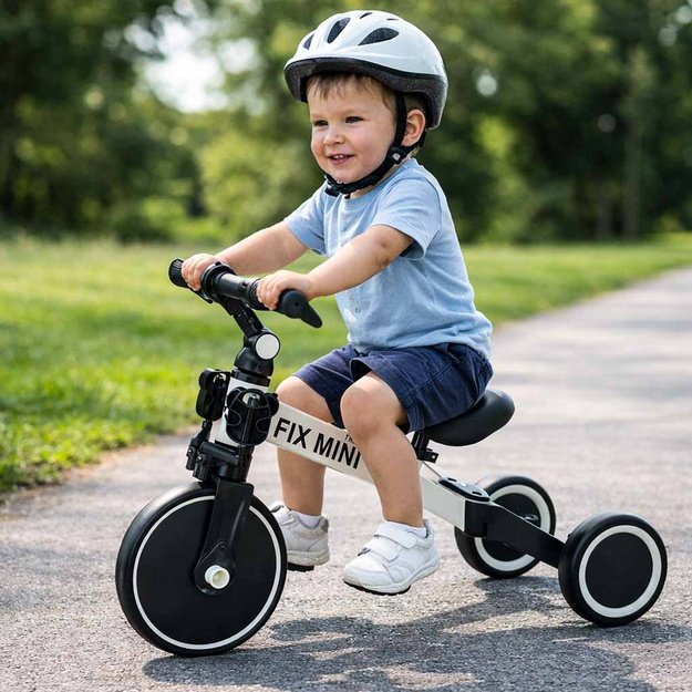 Trike Fix Mini krosinis triratukas 3in1 su pedalais baltas
