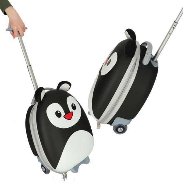 Vaikiškas kelioninis lagaminas ant ratukų pingvinas