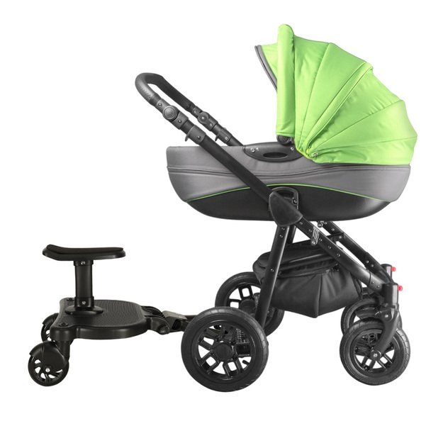 Vaikiško vežimėlio pratęsimas su kūdikio sėdyne juodas
