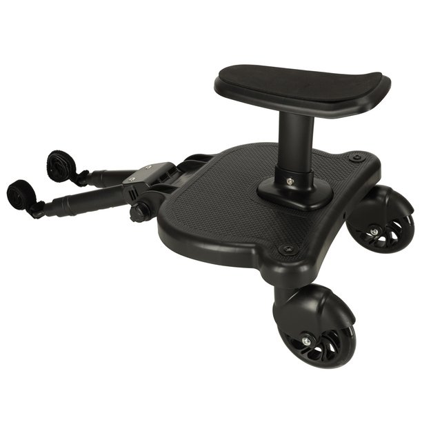 Vaikiško vežimėlio pratęsimas su kūdikio sėdyne juodas