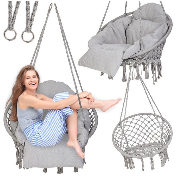 Sodo sūpynės  Stork s nest  su pagalvėle XXL pilka 150kg