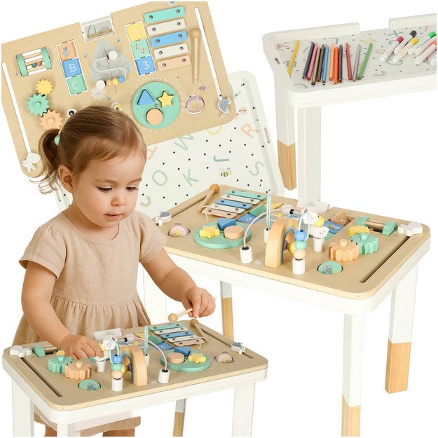 LULILO montessori manipuliacijų stalas mėtų spalvos