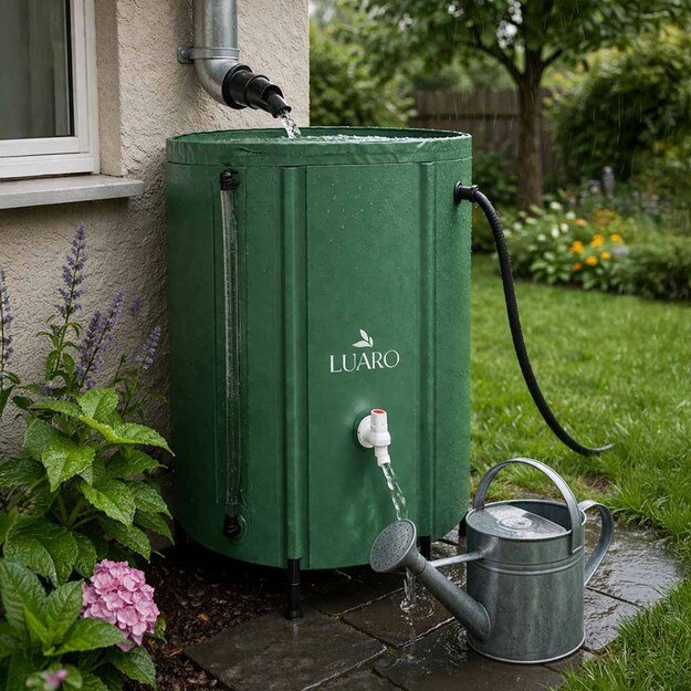 Lietaus vandens rezervuaras su čiaupu Lietaus vandens statinė sulankstoma 500 litrų