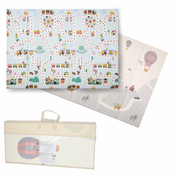 &Scaron;vietimo putplasčio kilimėlis dvipusis sulankstomas 150x200cm balionai gatvė