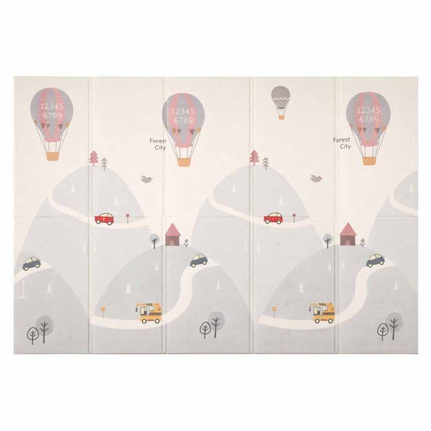 &Scaron;vietimo putplasčio kilimėlis dvipusis sulankstomas 150x200cm balionai gatvė