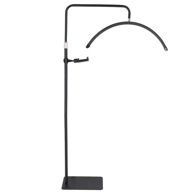 Blakstienų priauginimo lempa LED 36W reguliuojama kosmetikos be &scaron;e&scaron;ėlių lanko juoda