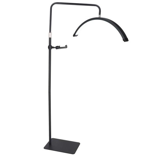 Blakstienų priauginimo lempa LED 36W reguliuojama kosmetikos be &scaron;e&scaron;ėlių lanko juoda