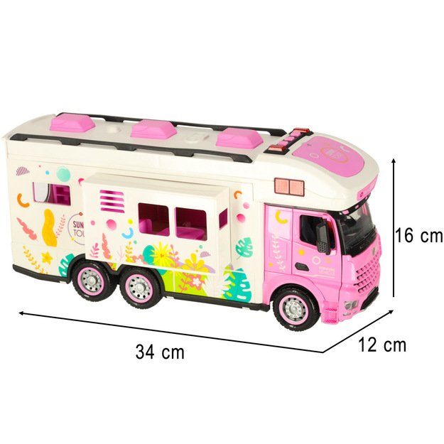 Nuotoliniu būdu valdomas kemperis Nuotoliniu būdu valdomas kemperis auto 2,4 GHz garsai žibintai aksesuarai rožinės spalvos