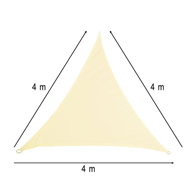 LUARO sodo terasos skėčiai nuo saulės 4x4x4 m trikampis smėlio spalvos