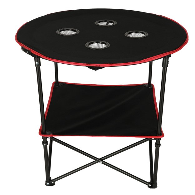 Kelioninis sulankstomas stalas su dangčiu juodas
