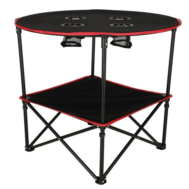 Kelioninis sulankstomas stalas su dangčiu juodas