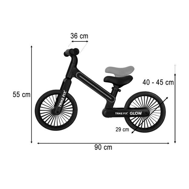 Triratis Fix Glow LED krosinis dviratis juodas