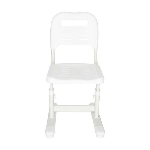 Vaikų mokyklinis ra&scaron;omasis stalas reguliuojama kėdė LED &scaron;viesa USB balta