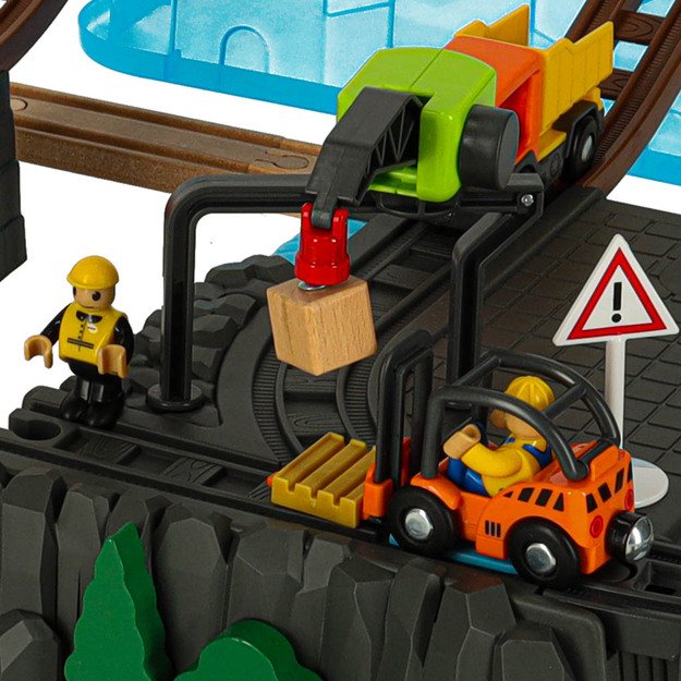 Medinių traukinių lokomotyvų statybos aik&scaron;telė 55 dalys