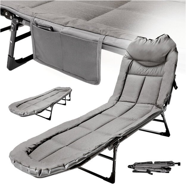 LUARO kelioninė lova sulankstoma stovyklavietės lova karpių verslui ne&scaron;iojama &scaron;viesa 190x63x30cm