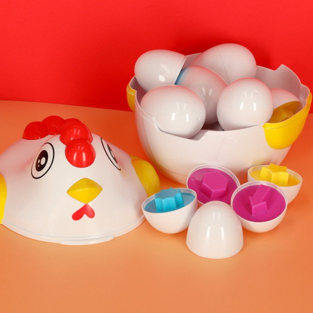 Mokomoji dėlionė rū&scaron;iuoklė, atitinkanti figūras, kiau&scaron;iniai 12 vnt. vi&scaron;ta