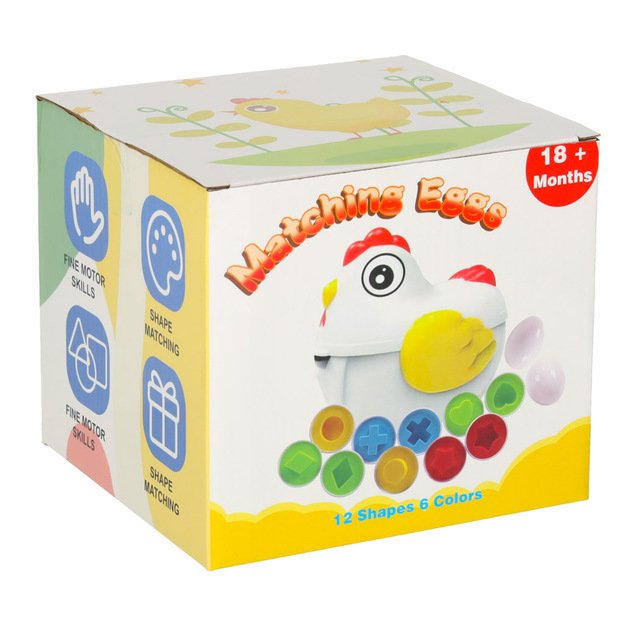 Mokomoji dėlionė rū&scaron;iuoklė, atitinkanti figūras, kiau&scaron;iniai 12 vnt. vi&scaron;ta