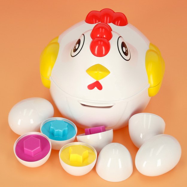 Mokomoji dėlionė rū&scaron;iuoklė, atitinkanti figūras, kiau&scaron;iniai 12 vnt. vi&scaron;ta