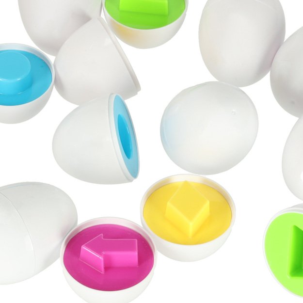 Mokomoji dėlionė rū&scaron;iuoklė, atitinkanti figūras, kiau&scaron;iniai 12 vnt. vi&scaron;ta