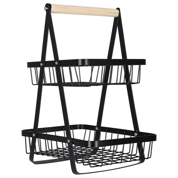 Dviejų auk&scaron;tų vaisių krep&scaron;elis metalas medis