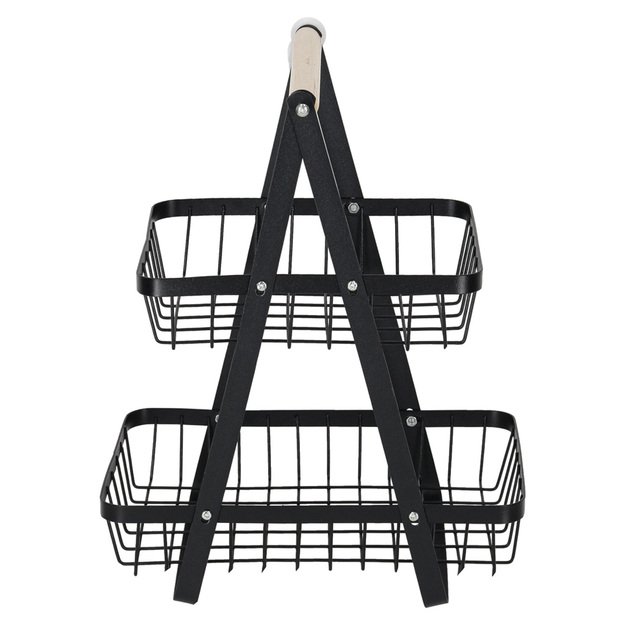 Dviejų auk&scaron;tų vaisių krep&scaron;elis metalas medis