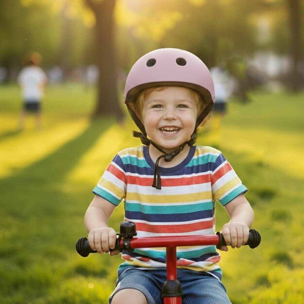 Trike Fix vaiki&scaron;kas dviratininko &scaron;almas reguliuojamas LED M 55-58cm violetinės spalvos