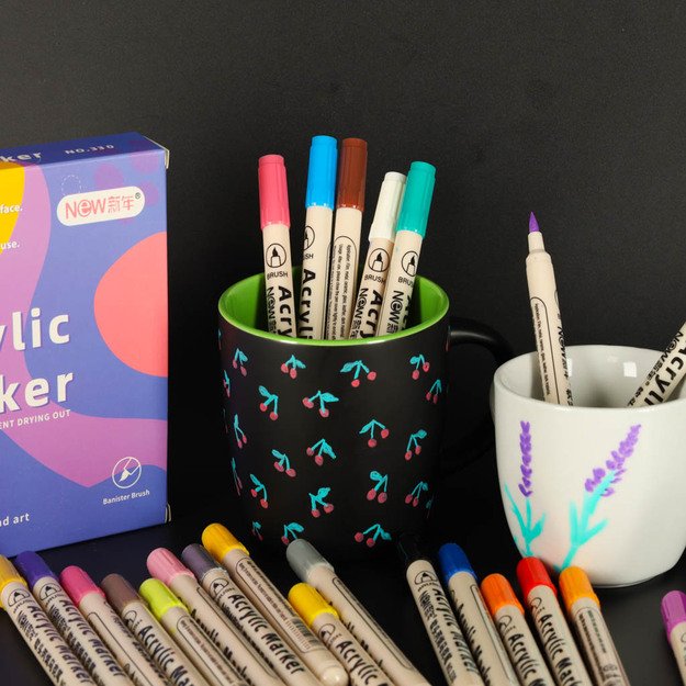 Akriliniai audinių žymekliai akmeniniai žymekliai  pasidaryk pats  vandeniui atsparūs žymekliai 24 vnt.