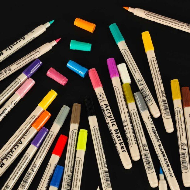 Akriliniai audinių žymekliai akmeniniai žymekliai  pasidaryk pats  vandeniui atsparūs žymekliai 24 vnt.