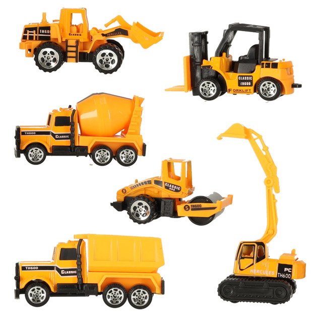 Statybinių ma&scaron;inų automobilių rinkinys i&scaron; 6 dalių