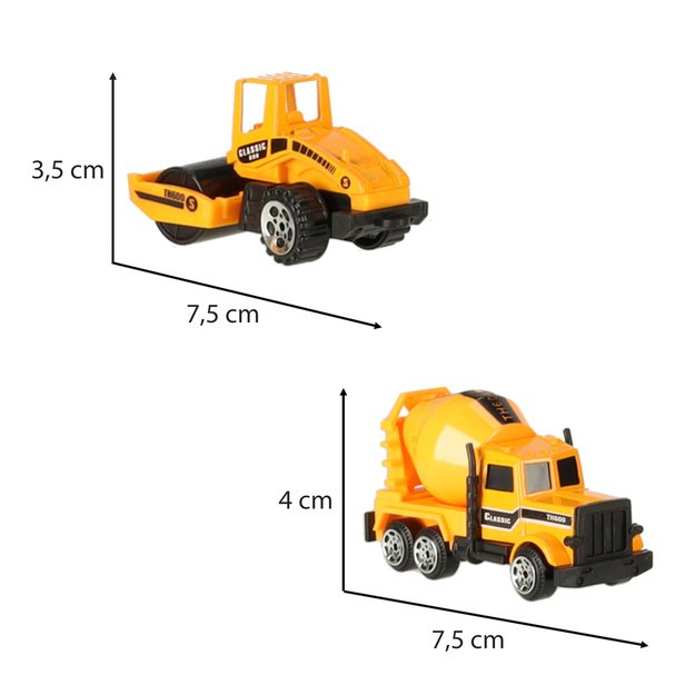 Statybinių ma&scaron;inų automobilių rinkinys i&scaron; 6 dalių