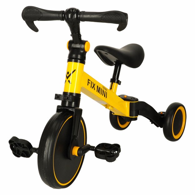 Trike Fix Mini krosinis triratukas 3in1 su pedalais geltonas