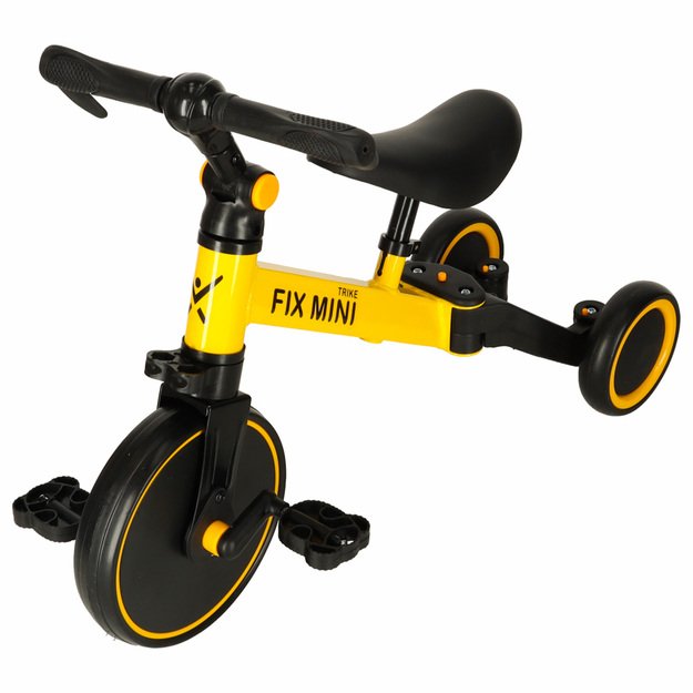 Trike Fix Mini krosinis triratukas 3in1 su pedalais geltonas