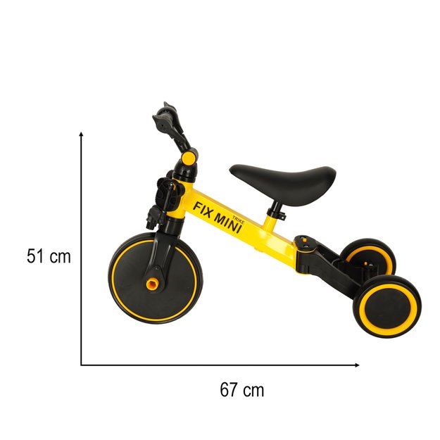 Trike Fix Mini krosinis triratukas 3in1 su pedalais geltonas