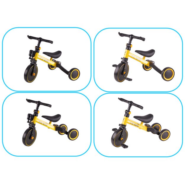 Trike Fix Mini krosinis triratukas 3in1 su pedalais geltonas