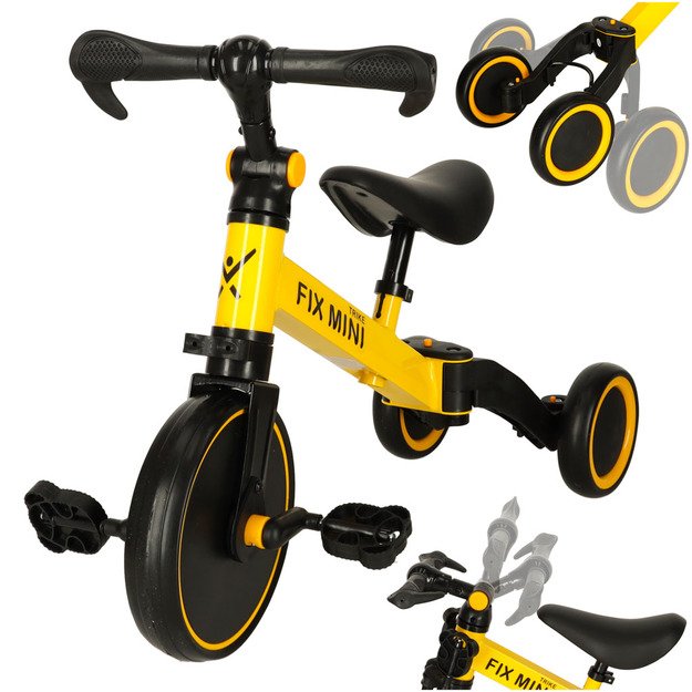 Trike Fix Mini krosinis triratukas 3in1 su pedalais geltonas