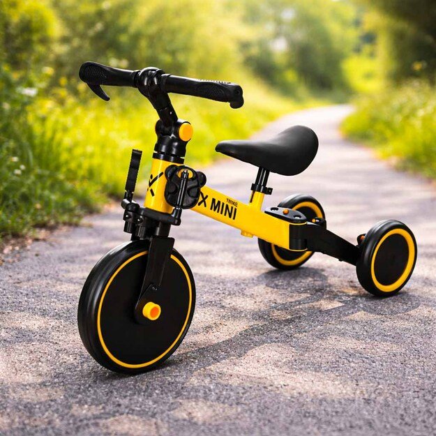 Trike Fix Mini krosinis triratukas 3in1 su pedalais geltonas