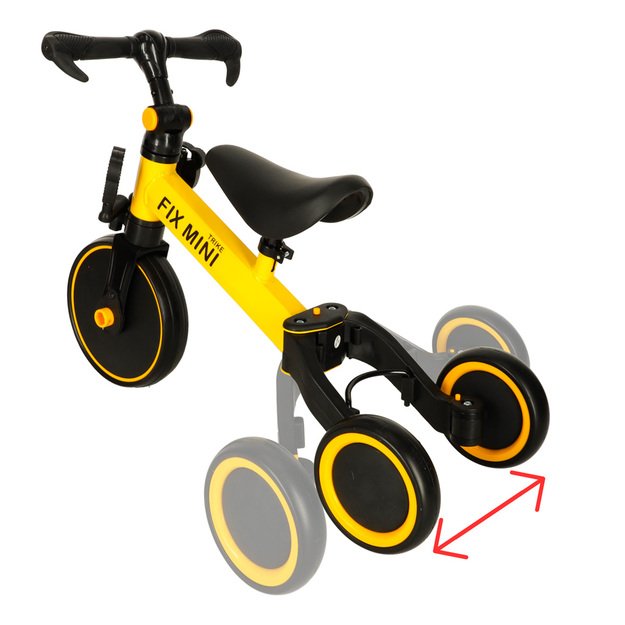 Trike Fix Mini krosinis triratukas 3in1 su pedalais geltonas