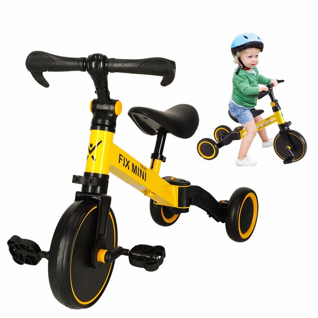Trike Fix Mini krosinis triratukas 3in1 su pedalais geltonas