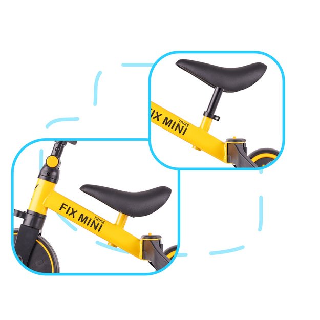 Trike Fix Mini krosinis triratukas 3in1 su pedalais geltonas