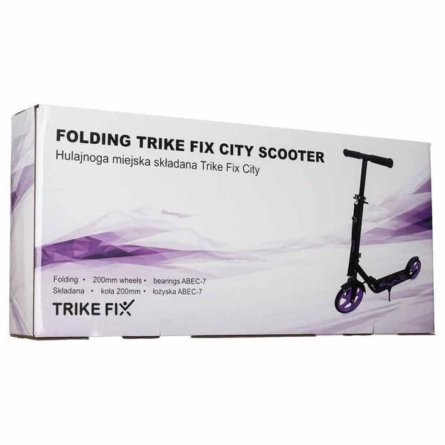 Trike Fix miesto motoroleris sulankstomas 200 mm ratai juodai violetinės spalvos