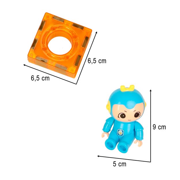 Magnetinių plytų marmuro kamuolio takelis su garso muzika 118 elementų