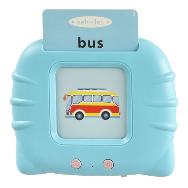 Mokomasis anglų kalbos žodžių kortelių skaitytuvas 112 kortelių mėlynas