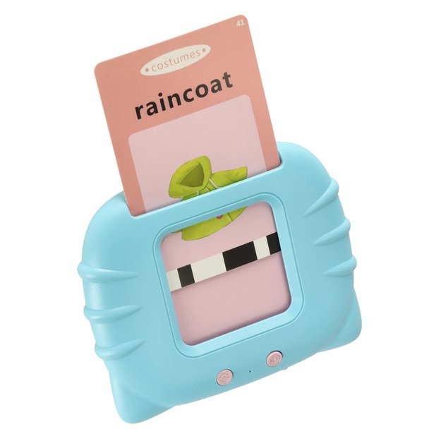 Mokomasis anglų kalbos žodžių kortelių skaitytuvas 112 kortelių mėlynas